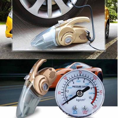 China Handheld 4 in 1 Car Vacuum Cleaner Car Inflator Pump Compressor Dry and Wet Portable Dual Use Multi-Tool Car Cleaner for sale