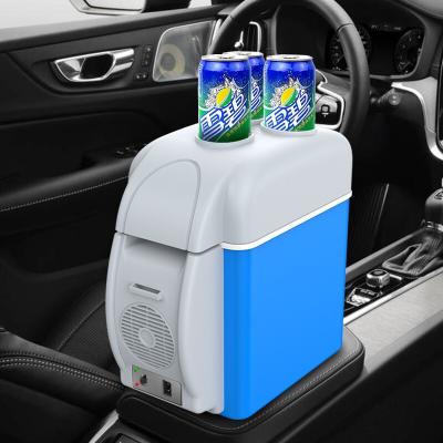 China 12v Mini Car 7.5L Refridgeration Portable Multifunction Camping Travel Cooler Vehicular Cooler and Fridge Warmer Fridge for sale