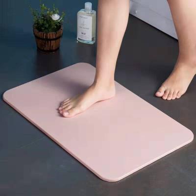 China Sustainable Bathroom Diatomite Bath Mat Anti Slip Bathroom Floor Diatom Mud Foot Pad Absorbent Quick Drying Pad for sale