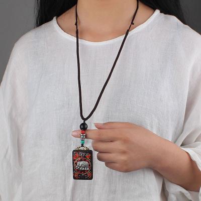 China Long chain sweater elephant ebony ebony style necklace ethnic nepali brand lead free nickel peace peace and clothing canvas accessories for sale