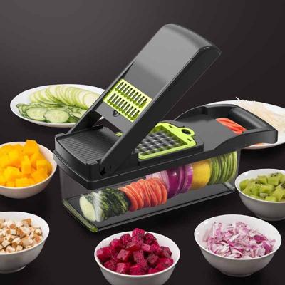 China Multi Viable Manual Vegetable Slicer Fruit Function Kitchen 12pcs Mini Food Cutter Tools for sale