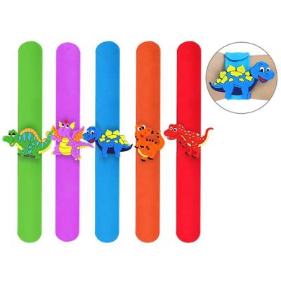 China Personalized Dinosaur Slap Wrist Band Kids Toy-Silicone Slap Band - Personalized Dinosaur Slap Bracelet for sale