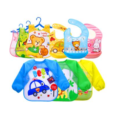 China Antibacterial Waterproof Bibs Baby Cotton Bibs , Long Sleeve Bibs BPA Free for sale