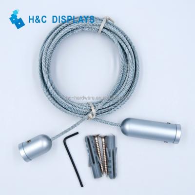 China Manufacturer Price Ceiling / Aluminum Floor Fitting 3.0mm Cable Wire Hanging Display System Kits for sale