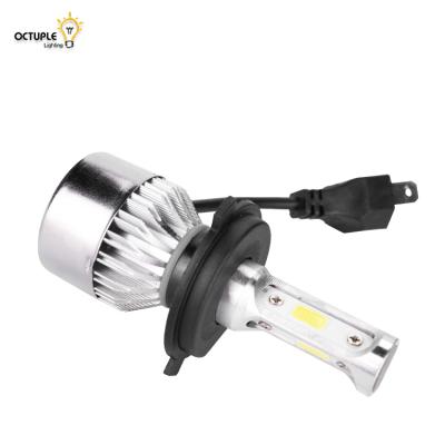 China Aluminum+PC S2 H4 COB Chip 24W White Led Headlight 6500k Beam Bulb Head Lamp Fog Light Led Headlamp for sale