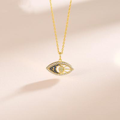 China Fashionable 925 Sterling Silver Devil Eyes Jewelry Women's Summer Gold Plated Pendant Necklace for sale