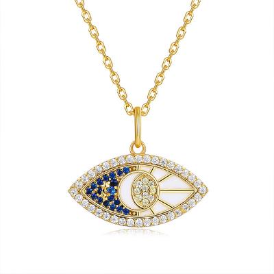 China Trendy Customize Summer Fashion 925 Sterling Silver Devil Eyes Jewelry Women's Gold Plated Pendant Necklace for sale