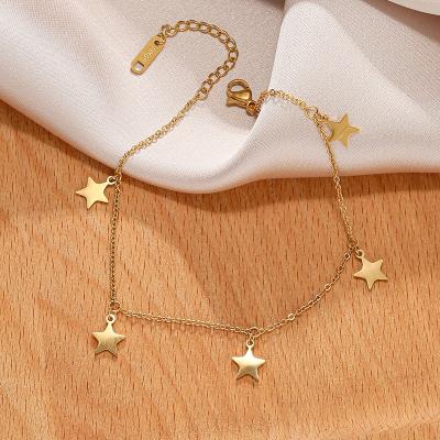 China Trendy CIA Jewelry Cross Anklet Chain 18K Gold Plated Cuban Link Lucky Anklets Anklets for sale