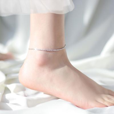 China Hot FASHIONABLE Wholesale Anklets Foot Jewelry 925 Sterling Silver Anklets Tennis Chain Bracelet For Women Girls for sale