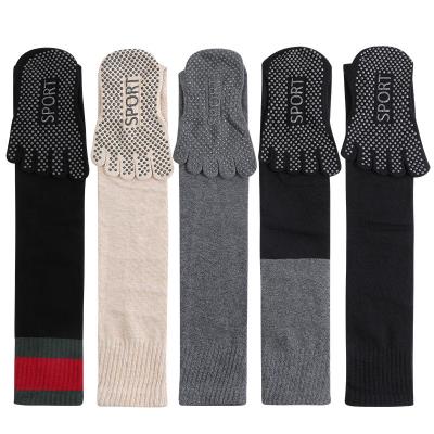 China Wholesale Custom Loose Women's Yoga Socks Non-slip Breathable Fitness Knee High Slim Pilates Grip Socks for sale