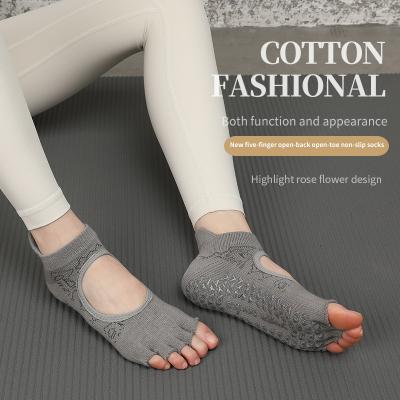 China Breathable Breathable Hollow Out Non-slip Variety Shows Five Toe Yoga Socks Female Socks for sale