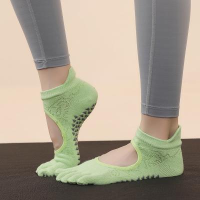 China Wholesale Custom Breathable Sport 5 Toe Cotton Yoga Socks With Different Personality Grips for sale