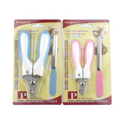 China Viable Wholesale Environmental PP Handle Stainless Steel Dog Toe Nail Grooming Supplies Dog Pet Nail Clippers for sale