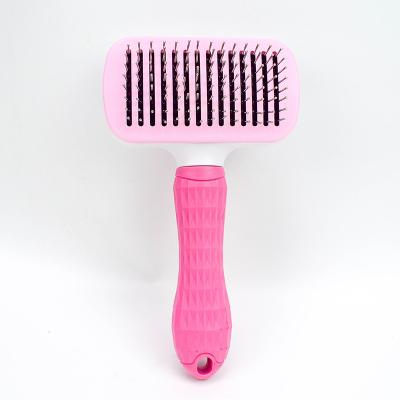 China Viable Wholesale Dog Cat Hair Removal Brush Comb Pet Massage Comb Self Cleaning Pet Comb for sale