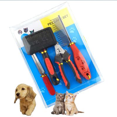 China Wholesale Viable Pet Dog Supplies Pet Cleaning Nail Clipper Set Viable Grooming Set for sale