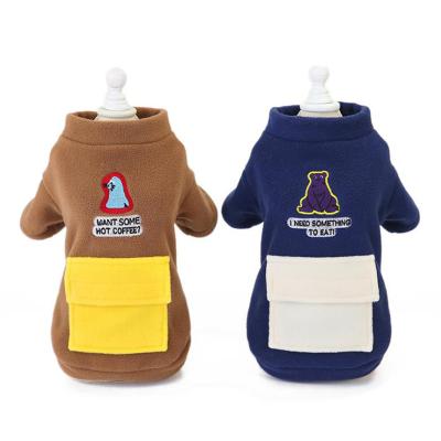 China Wholesale Keep Warm Winter Viable Pet Accessories Manufacturer Designer Plus Velvet Cotton Dog Clothes Concise for sale