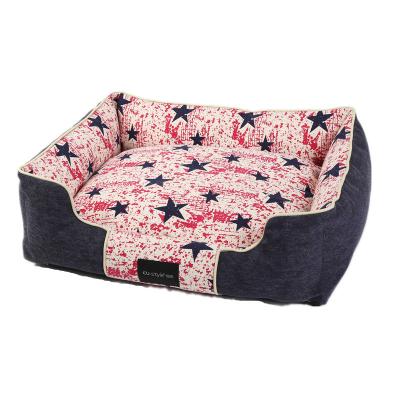 China Large Fabric Cat And Dog Pet Sofa Bed Breathable Luxury Wholesale Dog Beds Washable Pet Beds for sale