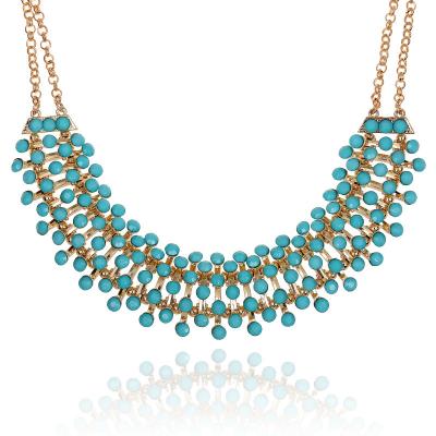 China CLASSIC SINSHINE 10 Colors Classic Design Acrylic Stones Inlay Statement Necklace For Wholesale for sale