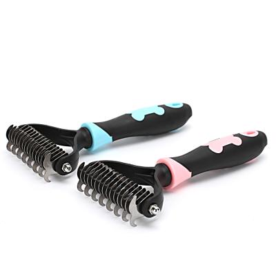 China Sustainable Dog Brushes and Combs Pet Hair Grooming Brush Dog Hair Cleaning Deshedding Tools for sale