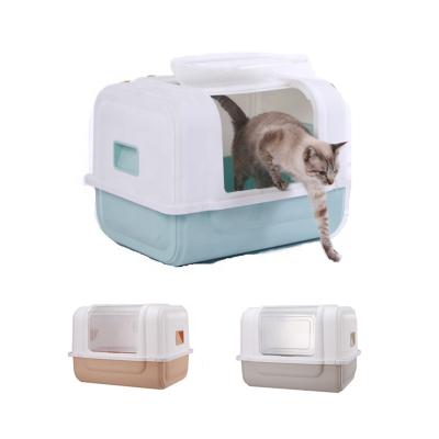 China Extra Large Luxury Cat Toilet Cat Litter Box Splash Proof Cat Litter Box Fully Enclosed Viable Robot for sale