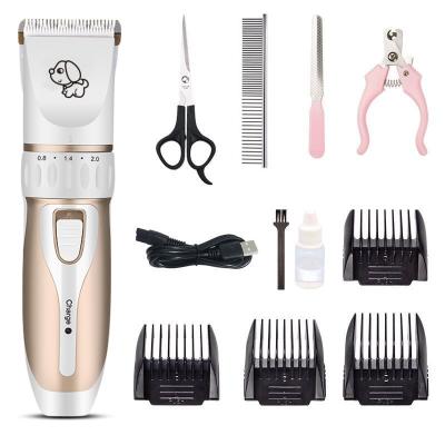 China Viable Rechargeable Pet Clipper Remover Low Noise Cutter Grooming Cat Dog Hair Trimmer Electrical Pets Hair Cutting Machine for sale