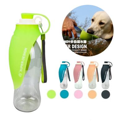 China Sustainable Portable Pet Travel Leaf Train Pets Outdoor Bottle Dog Drinking Water Bottle for sale