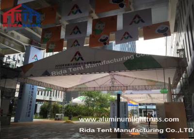 China Outdoor Aluminum Stage Truss LED Screen Lighting Truss Crank Stands White Fabric for sale