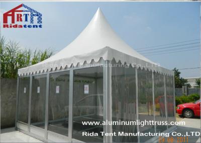 China White Outdoor Pagoda Party Tent , Gazebo Marquee Party Tent With Wooden Floor for sale