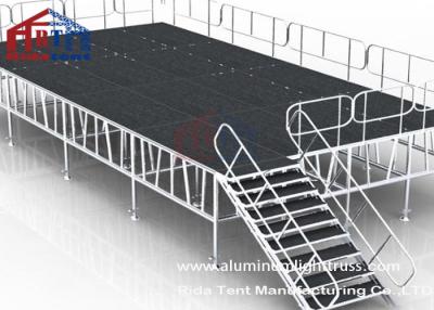 China Het hoge Mobiele Stadium van het Hardheidsaluminium in Zwarte de Kleuren Houten Raad van 12.2*12.2 m Te koop