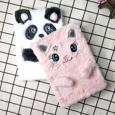 China Cute Panda Cartoon Design Lovely Plush Notebook 2021 Stationery Online for sale