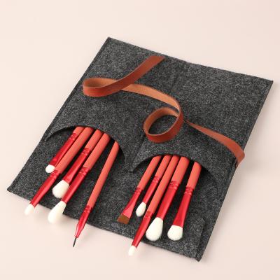 China Durable Drop Shipping High Quality Nylon Blender Private Label Eyeshadow Red Brush Set for sale