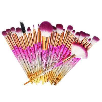 China Dropship Hair Private Label Small Eyeshadow Brushes Durable Fluffy Synthetic Rhinestone Pink Make Up Eye Brush Set for sale