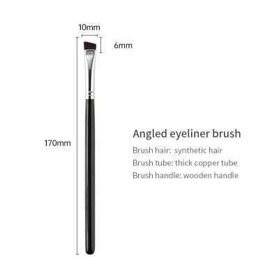 China Long Lasting Drop Shipping Private Label Travel Premium Angled Synthetic Hair Facial Hair Vegan Wholesale Eyeliner Brush for sale