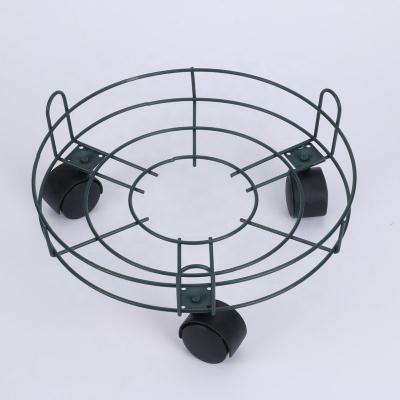 China Heavy Duty Pot Plant Caddy Flower Mover Iron Stand Holder Plant Caddy with Trellis à venda