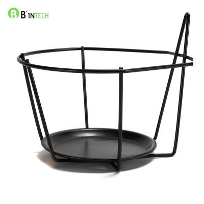 China Metal Hanger Bracket Flower Pot Ring Patio Balcony Porch Wall Mounted Planter Durable Garden Ornaments Ring Holder for sale