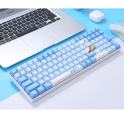 China Anti-ghosting factory direct sales RGB ABS double BT radio 100 key gaming ergonomic colorful backlit cable mechanical keyboard for sale