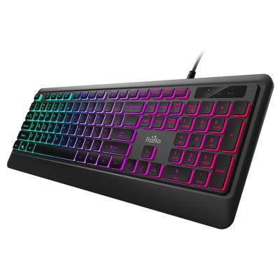 China PC Membrane Gaming Keyboard 104 Quiet Wired Silent Keys 26 Keys Anti-ghosting Flip Heavy Duty Multimedia Control Gaming Keyboard for sale