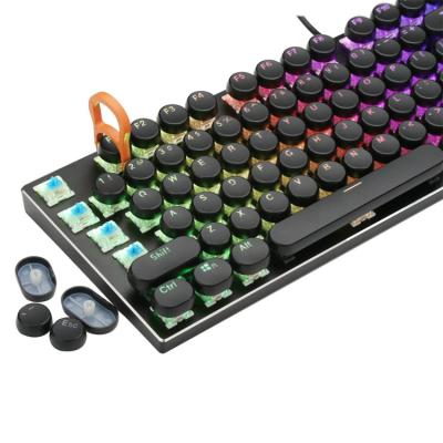 China Durable Mechanical Keyboard 104 RGB Retro Round Steampunk Keycaps Key Caps Keycaps for sale