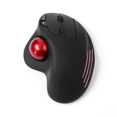 China Mini Trackball Wireless Mouse Rechargeable Ergonomic Design Wireless Trackball Mouse With Carved Straight Shape for sale