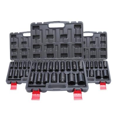 China Cr-Mo Auto Maintenance Cr-Mo Auto Repair Tool Hexagon Socket Chrome Molybdenum Steel 16 Piece Pneumatic Impact Plug Set for sale