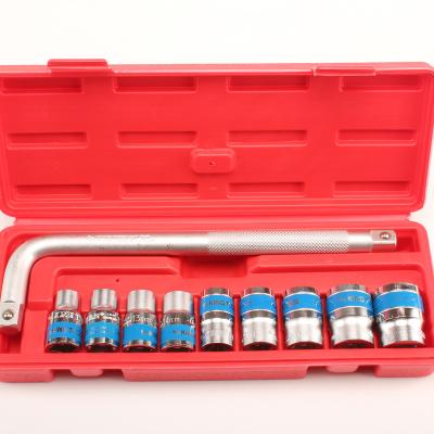 China 10pcs Professional Maintenance Good Quality Auto Repair Vanadium Steel Auto Mechanic Socket Mechanic Tool Kit for sale