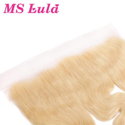 China Body Wave 4x13 Lace Frontal Body Wave Blonde Indian Hair Shiny Unprocessed Colored And Bleached Silky Virgin Hair for sale