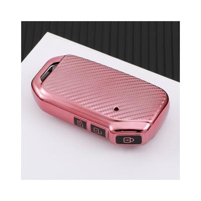 China Premium Carbon Fiber Tpu Case Soft Material Car Key Cover Bag Shell For Kia For Kia for sale