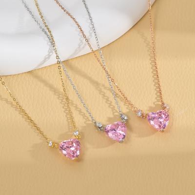 China Vintage Fashion micro-inlaid zircon clavicle chain environmental protection electroplating real gold jewelry necklace for women for sale