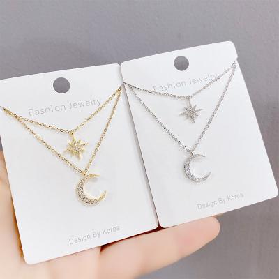 China Vintage European and American simple temperament eight Mans star clavicle chain design jewelry moon necklace for women for sale