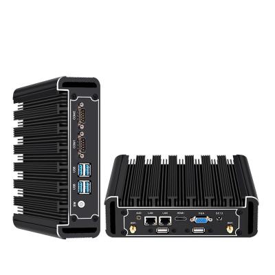 China For mini PC small business computer dual fanless quad-core industrial dual network serial port for sale