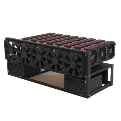 China With Cheap Fan Factory Price 8 Gpu Rig Kit Open Rack Dual Power Dual Layer Chassis Installation for sale