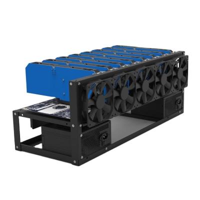 China With Fan Hot Selling 8 Dual Layer Gpu Rig Kit Open Rack Dual Power Rig Frame Chassis for sale