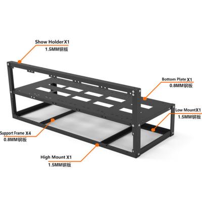 China With Fan 8 Gpu Open Air Shell Case Rig Rack Open High Quality Steel Type With 8 GPU Rig Frame Wholesale/Factory Installation Frame Generalist Installation Frame for sale