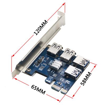 China For Riser X4 16x Expansion USB Port Pcie 1 To 4 PCI Express Riser Card Slots for sale